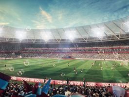 Una representación del Estadio Olimpico de Londres utilizado por el West Ham